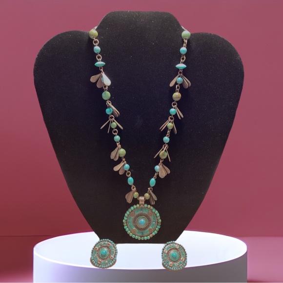 FAUX TURQUOISE JEWELRY SET - Picture 3 of 12